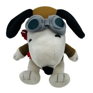 SNOOPY Metlife FLYING ACE PILOT Brown Jacket Goggles Peanuts 6" Plush Dog‎ 2015